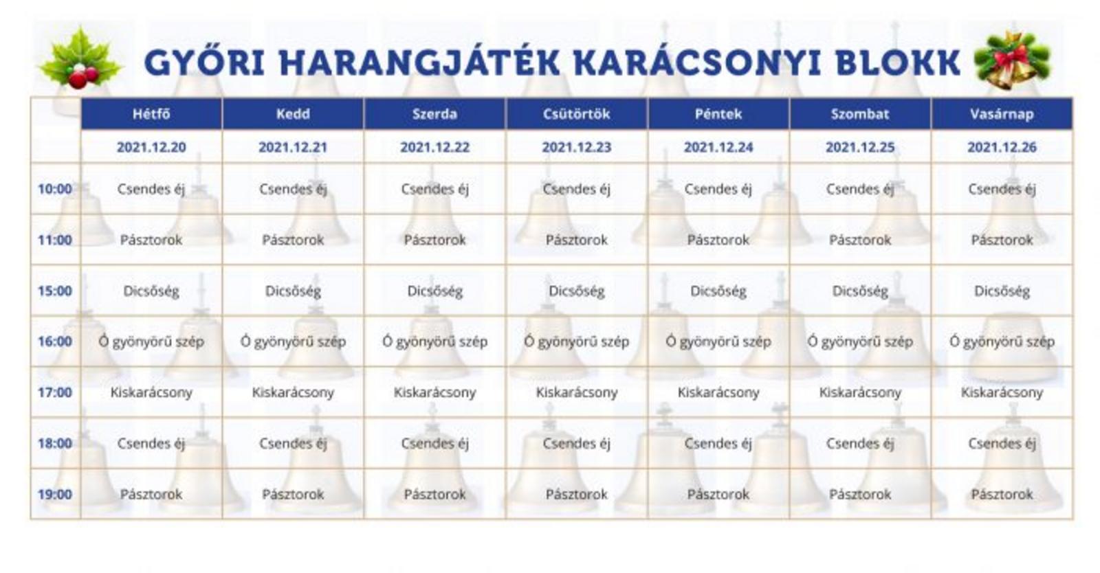 Győri harangjáték karácsonyi blokk